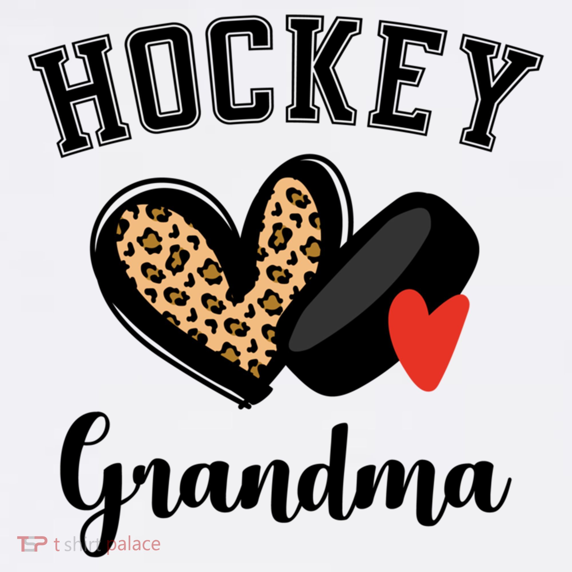 Hockey Grandma Leopard Heart Grandmother Meaningful Gift Tank Top