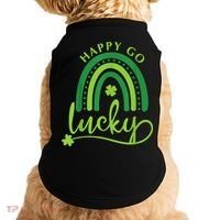 Happy Go Lucky Rainbow Shamrock St Patrick's Day Doggie Tank thumb 0