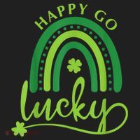 Happy Go Lucky Rainbow Shamrock St Patrick's Day Beanie thumb 2