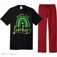 Happy Go Lucky Rainbow Shamrock St Patrick's Day Pajama Set thumb 0