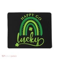 Happy Go Lucky Rainbow Shamrock St Patrick's Day Mousepad thumb 0