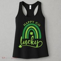 Happy Go Lucky Rainbow Shamrock St Patrick's Day Women's Tank Top thumb 3