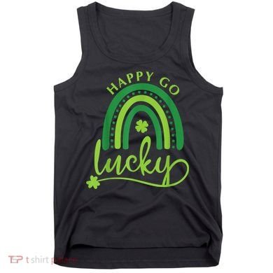 Happy Go Lucky Rainbow Shamrock St Patrick's Day Tank Top