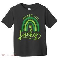 Happy Go Lucky Rainbow Shamrock St Patrick's Day Toddler T-Shirt thumb 0