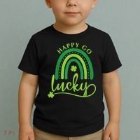 Happy Go Lucky Rainbow Shamrock St Patrick's Day Toddler T-Shirt thumb 2