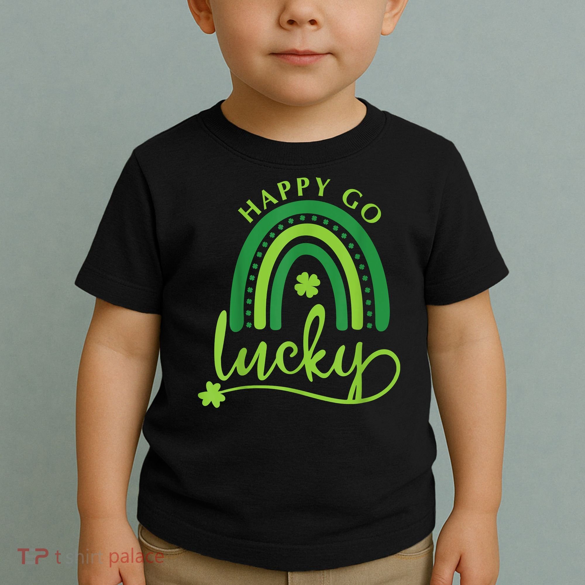 Happy Go Lucky Rainbow Shamrock St Patrick's Day Toddler T-Shirt