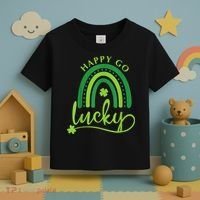 Happy Go Lucky Rainbow Shamrock St Patrick's Day Toddler T-Shirt thumb 3