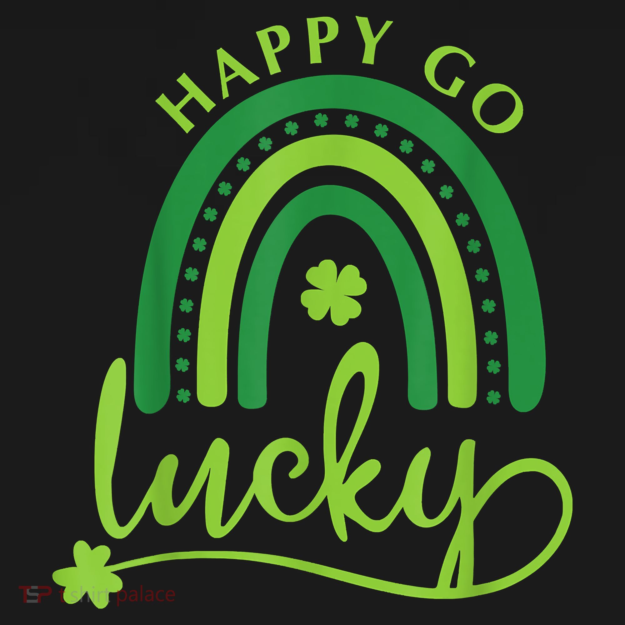 Happy Go Lucky Rainbow Shamrock St Patrick's Day Kids T-Shirt