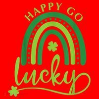 Happy Go Lucky Rainbow Shamrock St Patrick's Day Santa Hat thumb 1