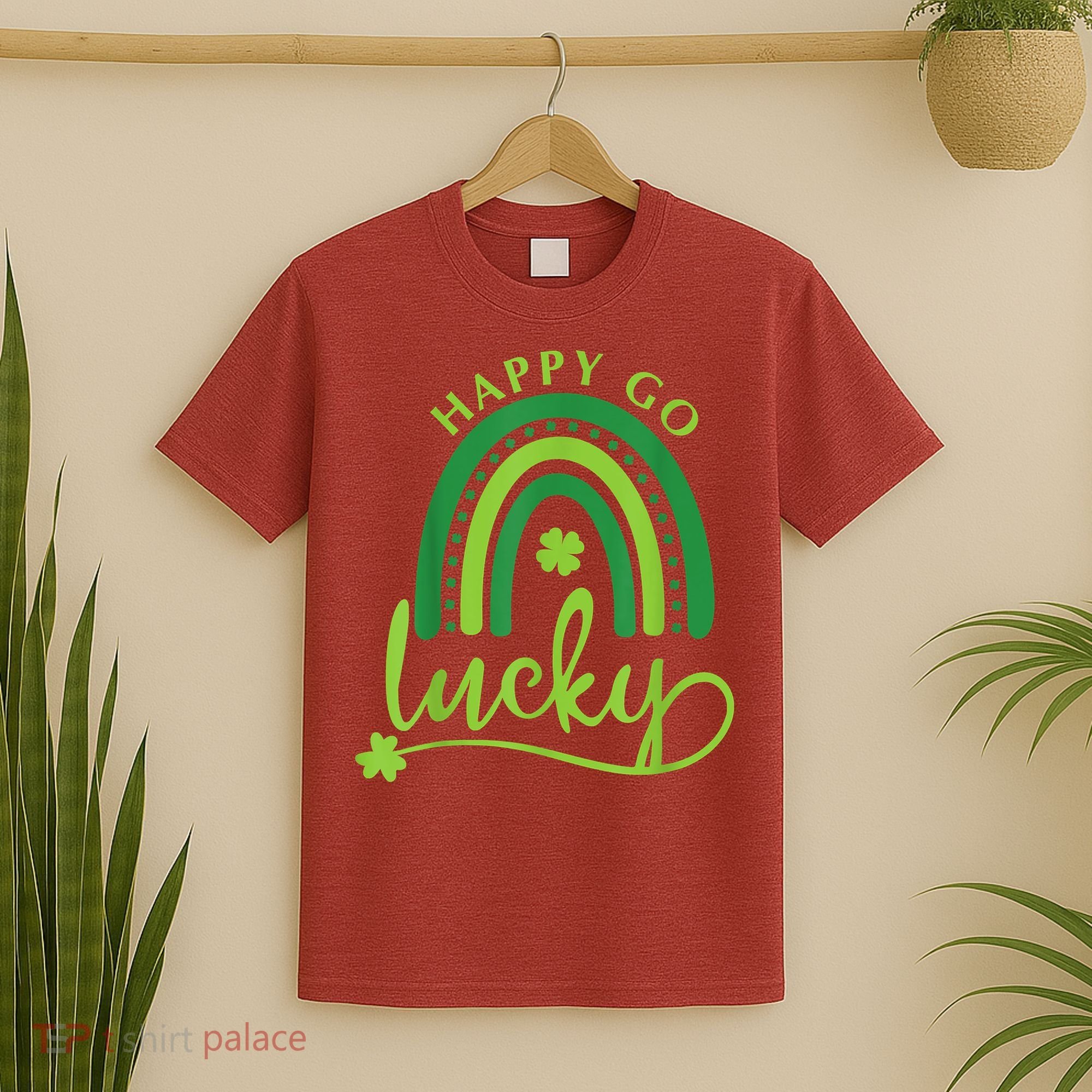 Happy Go Lucky Rainbow Shamrock St Patrick's Day T-Shirt