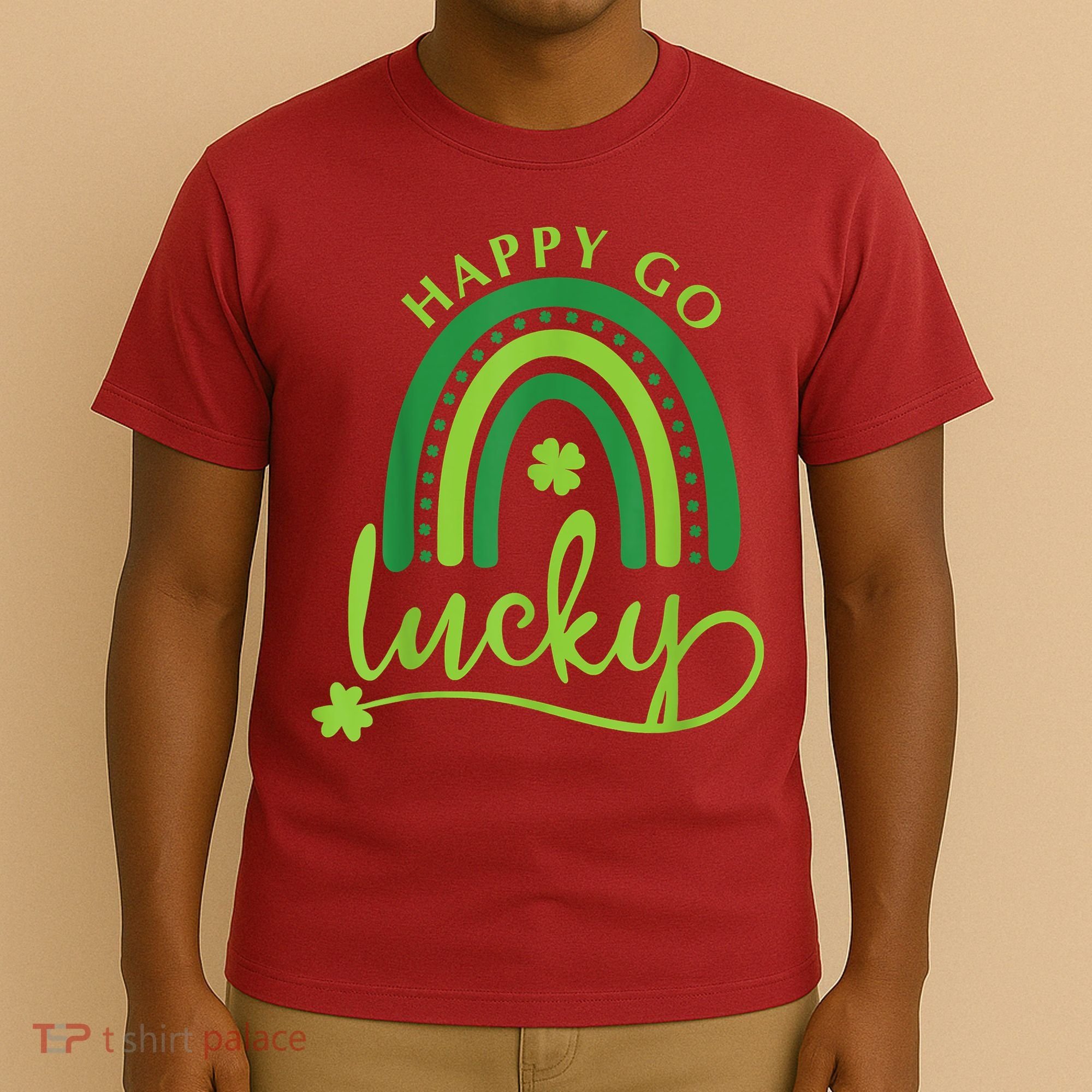 Happy Go Lucky Rainbow Shamrock St Patrick's Day T-Shirt