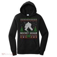 Hockey Goaltender Lover Ugly Hockey Goaltender Christmas Funny Gift Women's Hoodie thumb 0