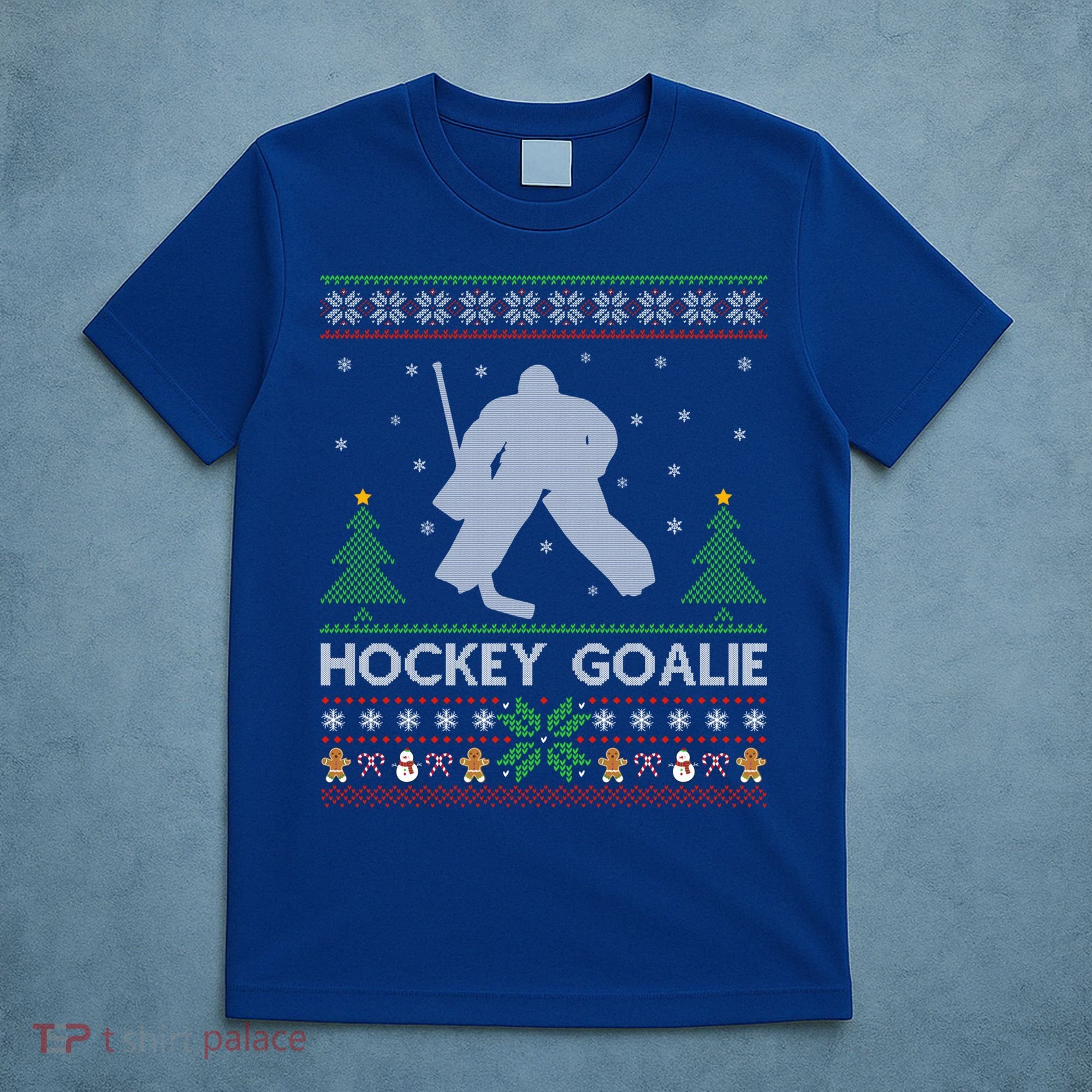 Hockey Goaltender Lover Ugly Hockey Goaltender Christmas Funny Gift T-Shirt