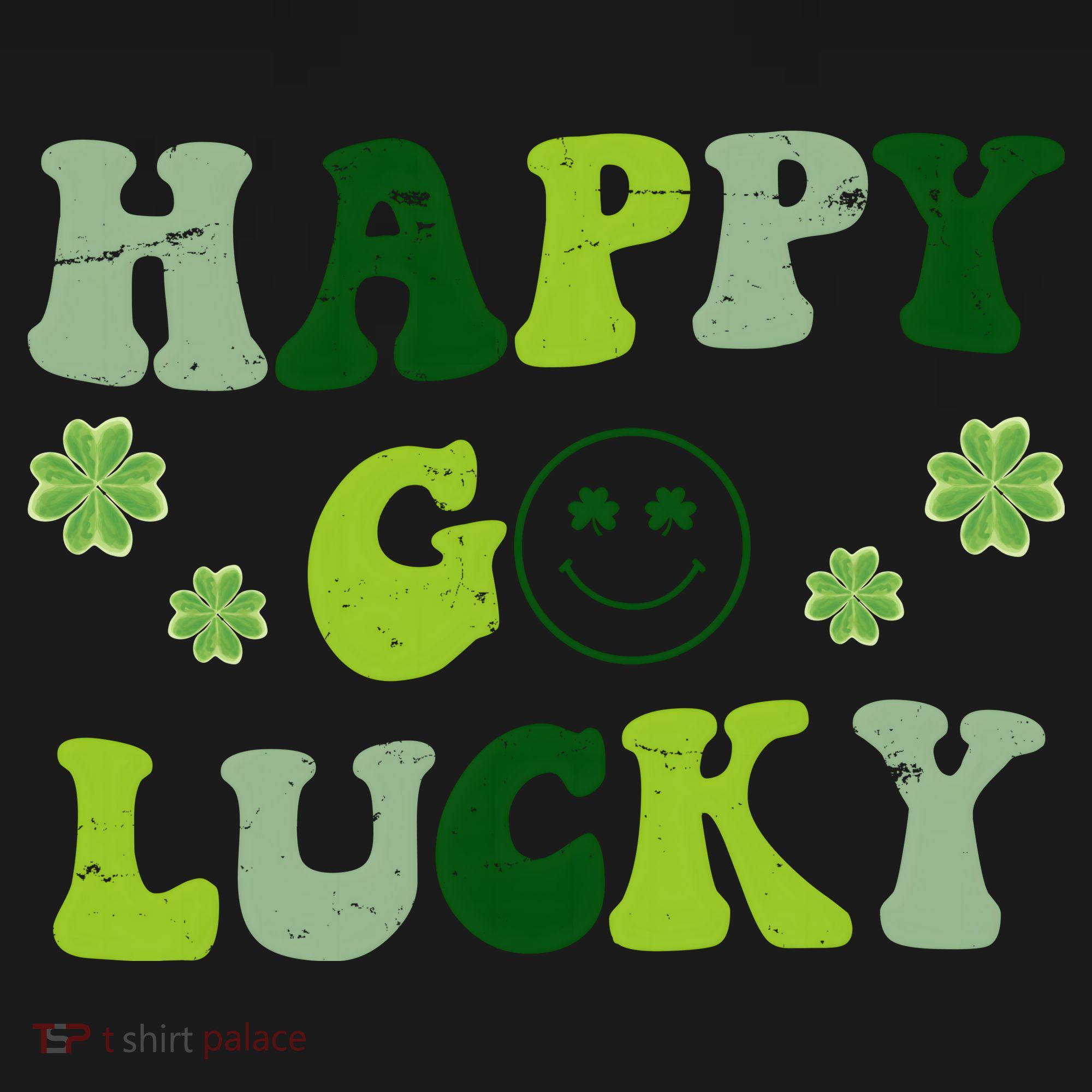 Happy Go Lucky Retro Hippie St Patrick's Day Coaster