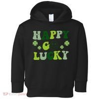 Happy Go Lucky Retro Hippie St Patrick's Day Toddler Hoodie thumb 0
