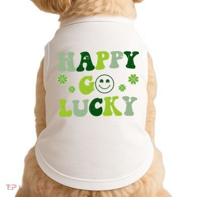 Happy Go Lucky Retro Hippie St Patrick's Day Doggie Tank