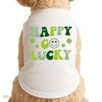 Happy Go Lucky Retro Hippie St Patrick's Day Doggie Tank thumb 0