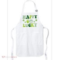 Happy Go Lucky Retro Hippie St Patrick's Day Apron thumb 0