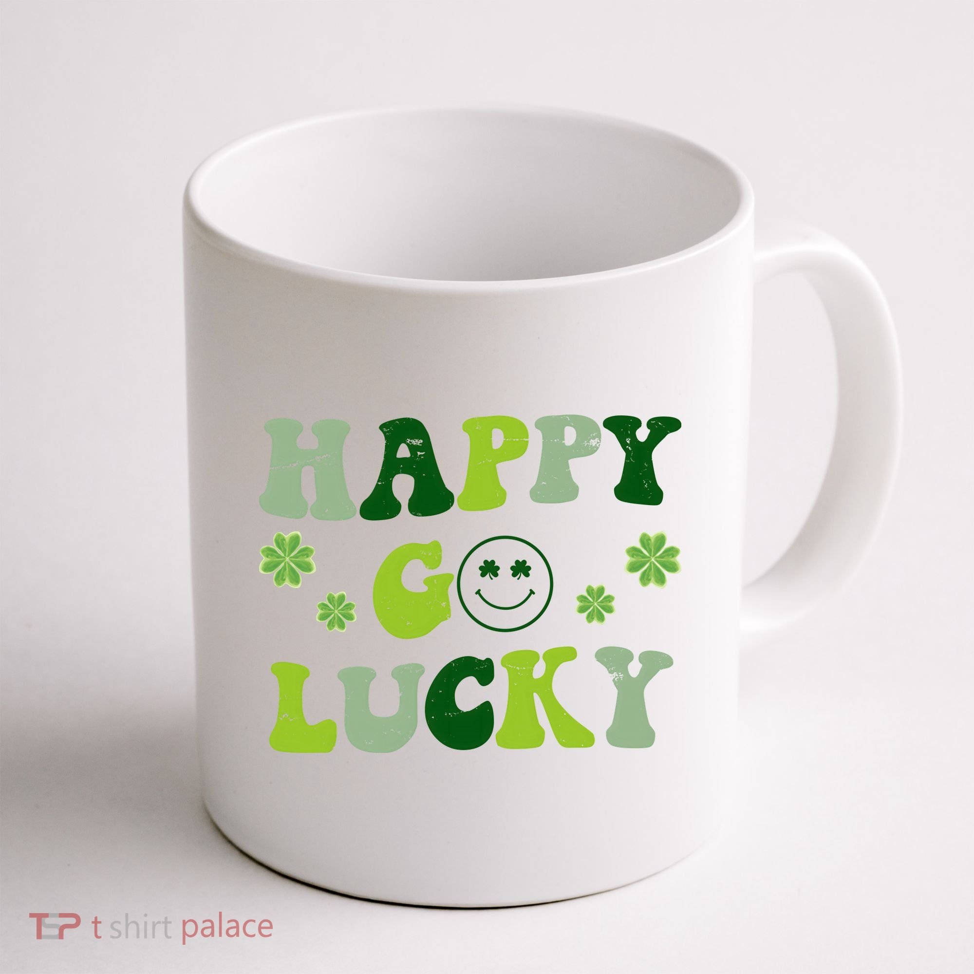 Happy Go Lucky Retro Hippie St Patrick's Day Coffee Mug