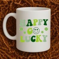 Happy Go Lucky Retro Hippie St Patrick's Day Coffee Mug thumb 2
