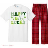 Happy Go Lucky Retro Hippie St Patrick's Day Pajama Set thumb 0