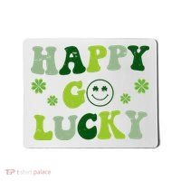 Happy Go Lucky Retro Hippie St Patrick's Day Mousepad thumb 0