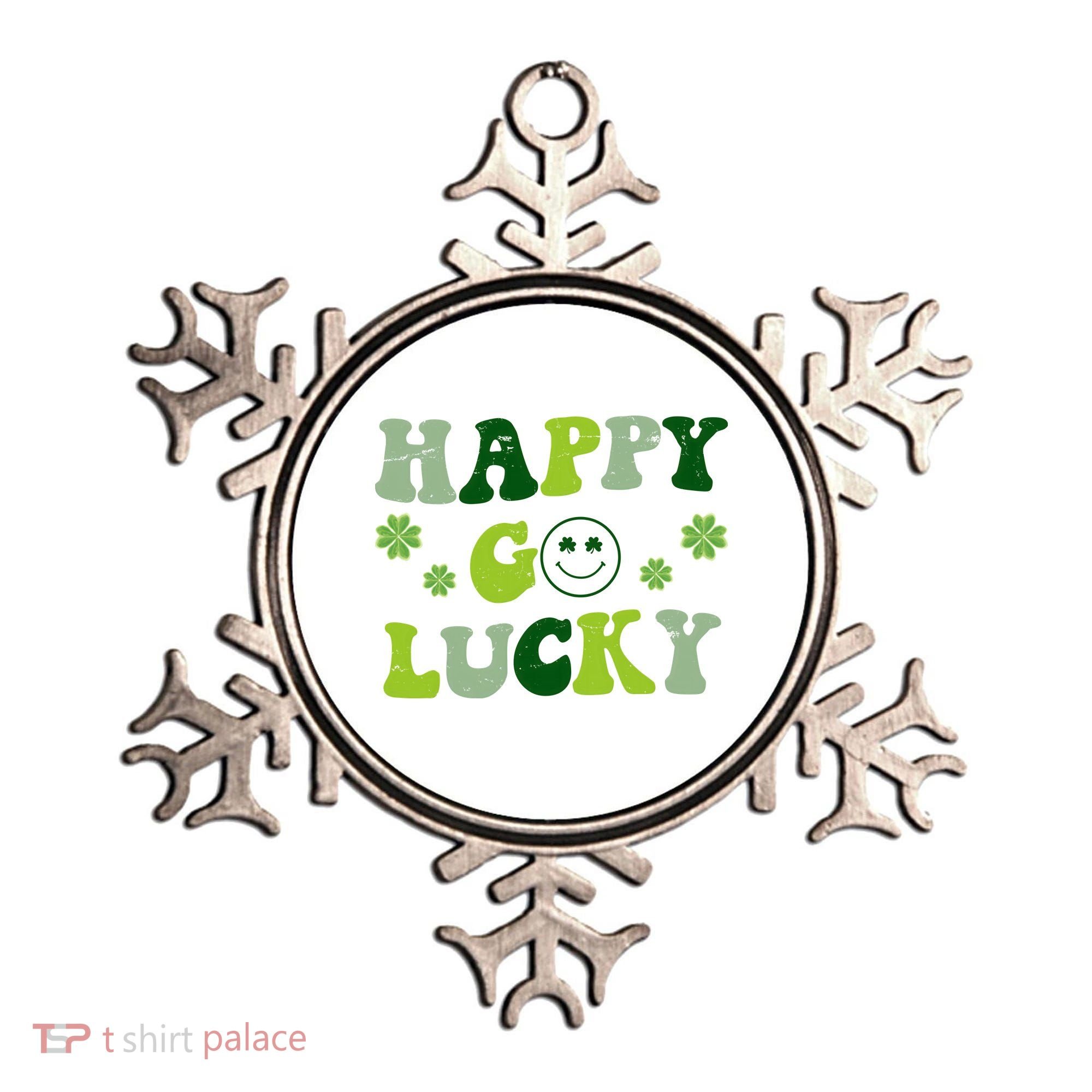 Happy Go Lucky Retro Hippie St Patrick's Day Ornament