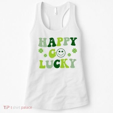Happy Go Lucky Retro Hippie St Patrick's Day Women's Tank Top