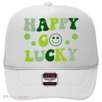 Happy Go Lucky Retro Hippie St Patrick's Day Hat thumb 0