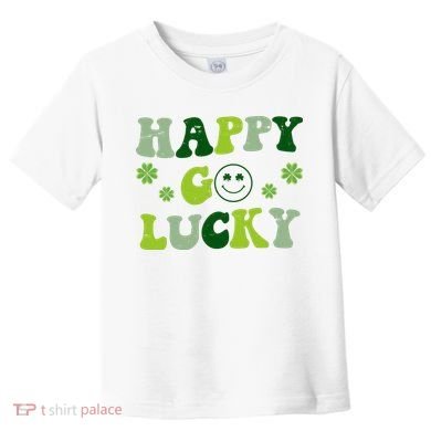 Happy Go Lucky Retro Hippie St Patrick's Day Toddler T-Shirt