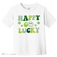 Happy Go Lucky Retro Hippie St Patrick's Day Toddler T-Shirt thumb 0
