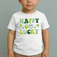 Happy Go Lucky Retro Hippie St Patrick's Day Toddler T-Shirt thumb 2