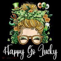 Happy Go Lucky Women Shamrock Messy Bun St. Patrick's Day Coffee Mug thumb 5