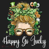 Happy Go Lucky Women Shamrock Messy Bun St. Patrick's Day Hat thumb 2
