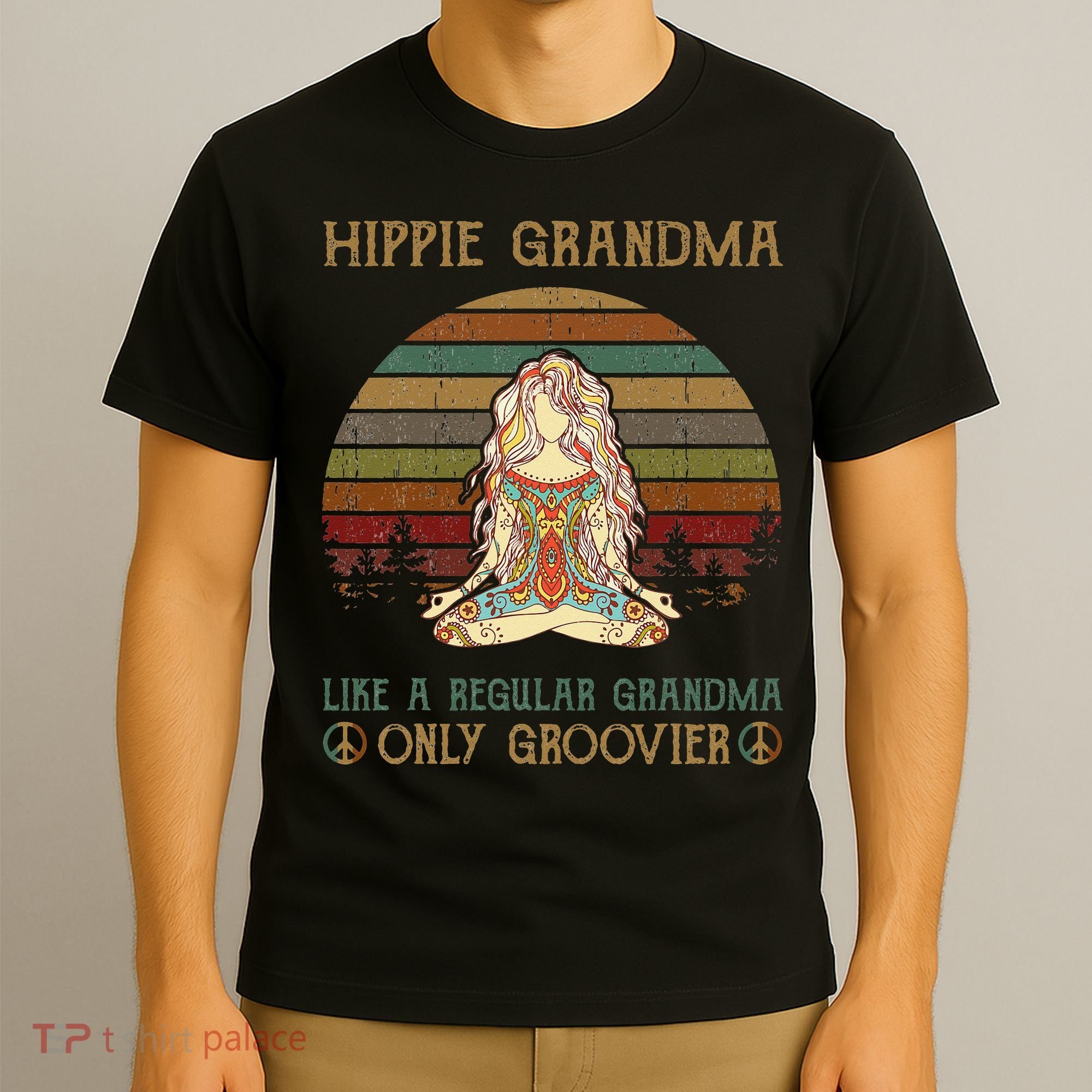 Hippie Grandma Like A Regular Grandma Vintage T-Shirt