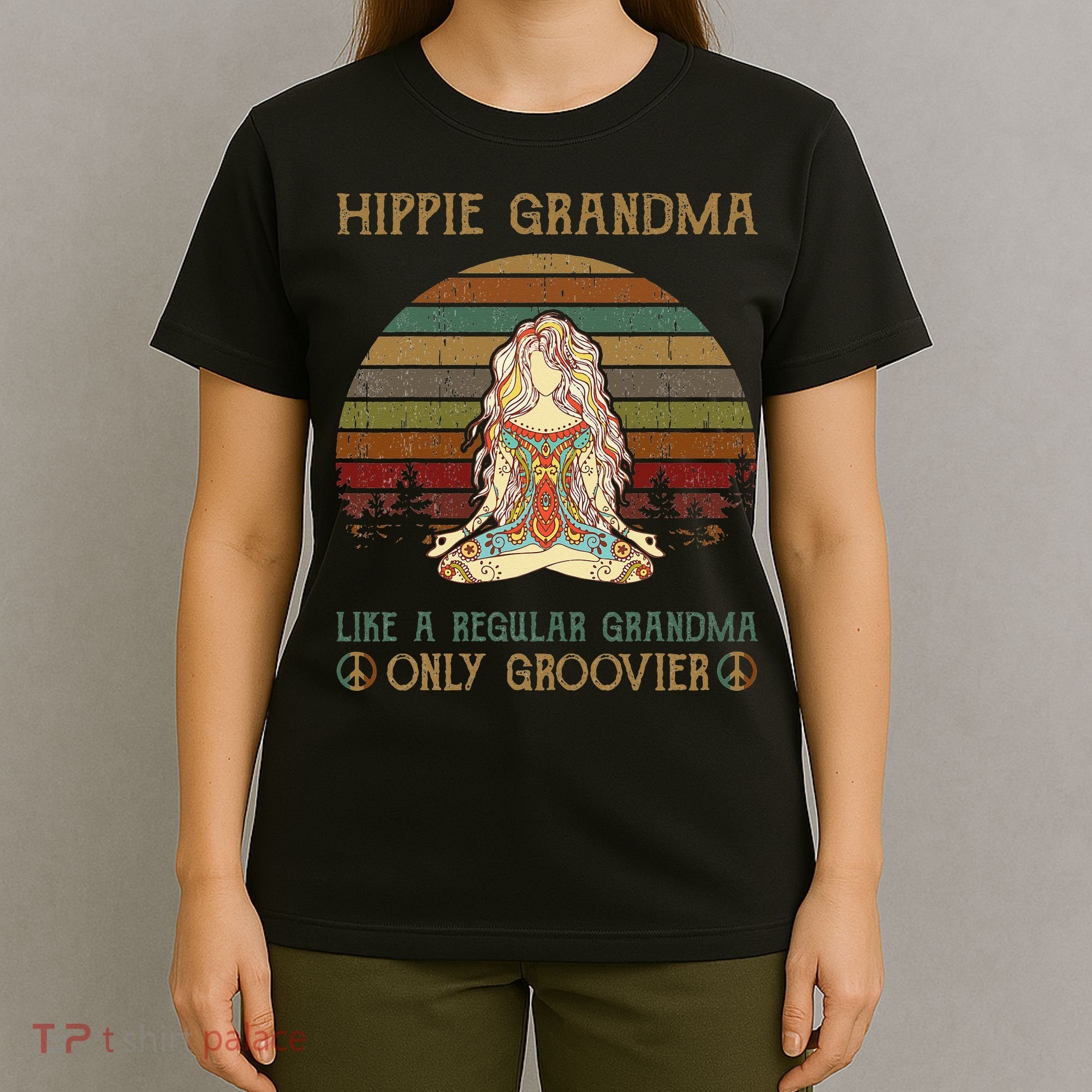 Hippie Grandma Like A Regular Grandma Vintage T-Shirt