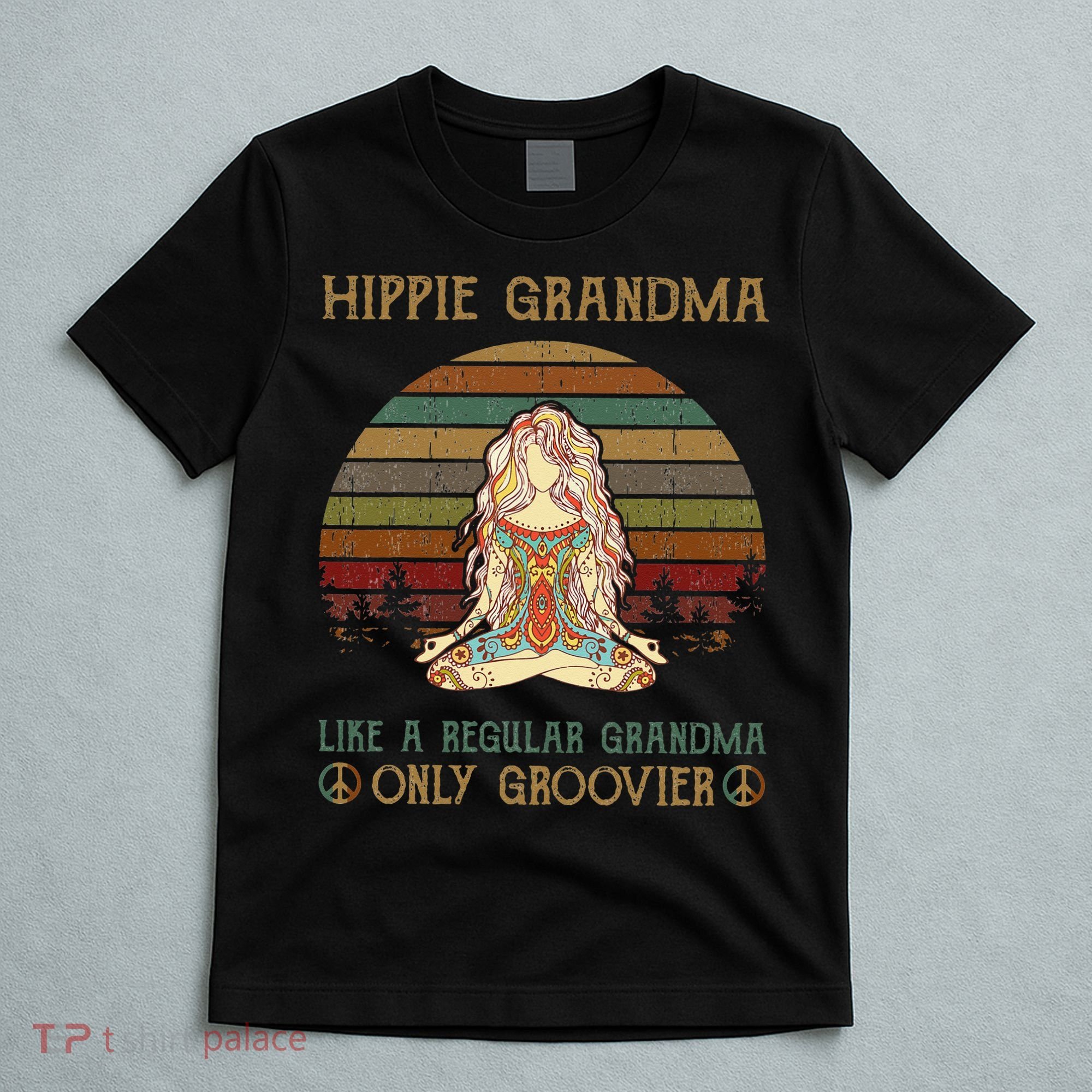 Hippie Grandma Like A Regular Grandma Vintage T-Shirt