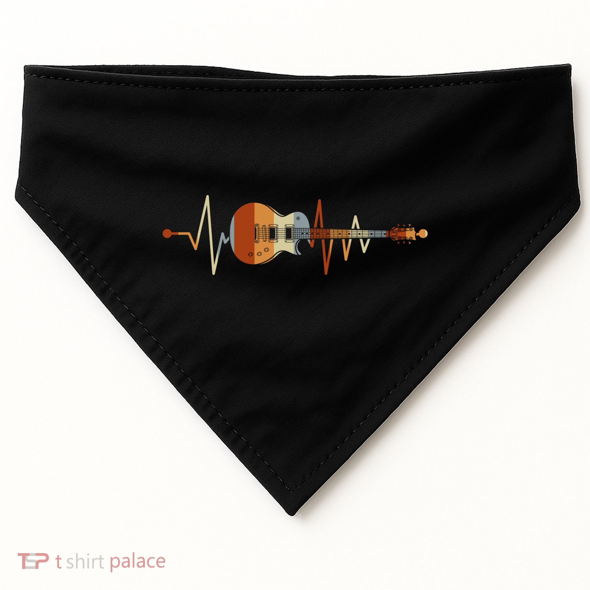 Heartbeat Guitar Meaningful Gift USA-Made Doggie Bandana
