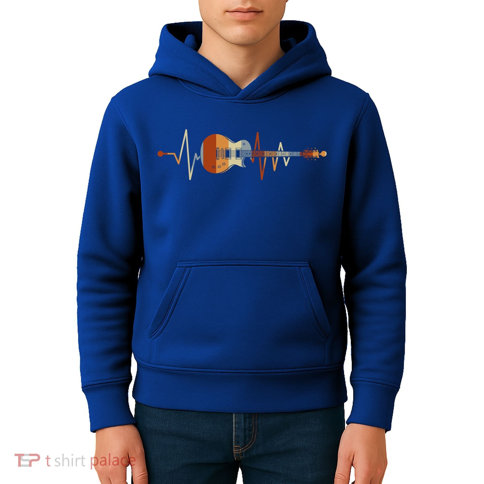 Heartbeat Guitar Meaningful Gift Kids Hoodie