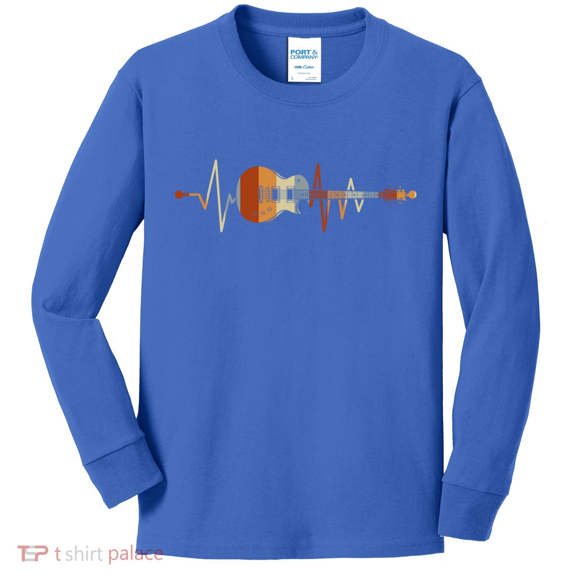 Heartbeat Guitar Meaningful Gift Kids Long Sleeve Shirt