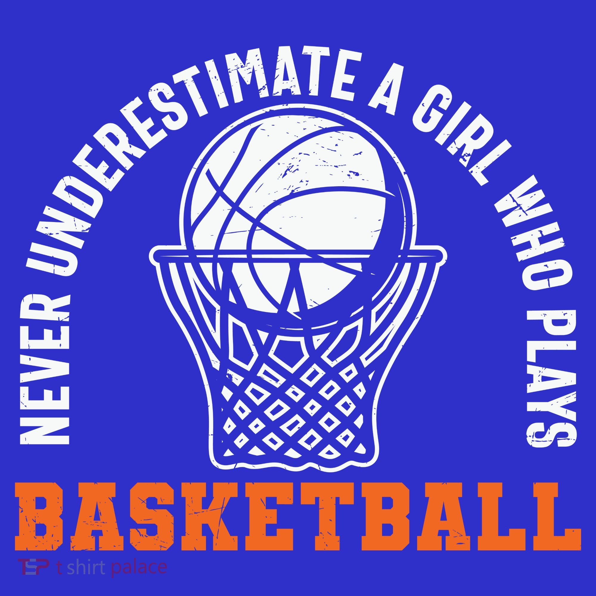 Hoops Girls Never Underestimate A Girl Who Plays Basketball T-Shirt