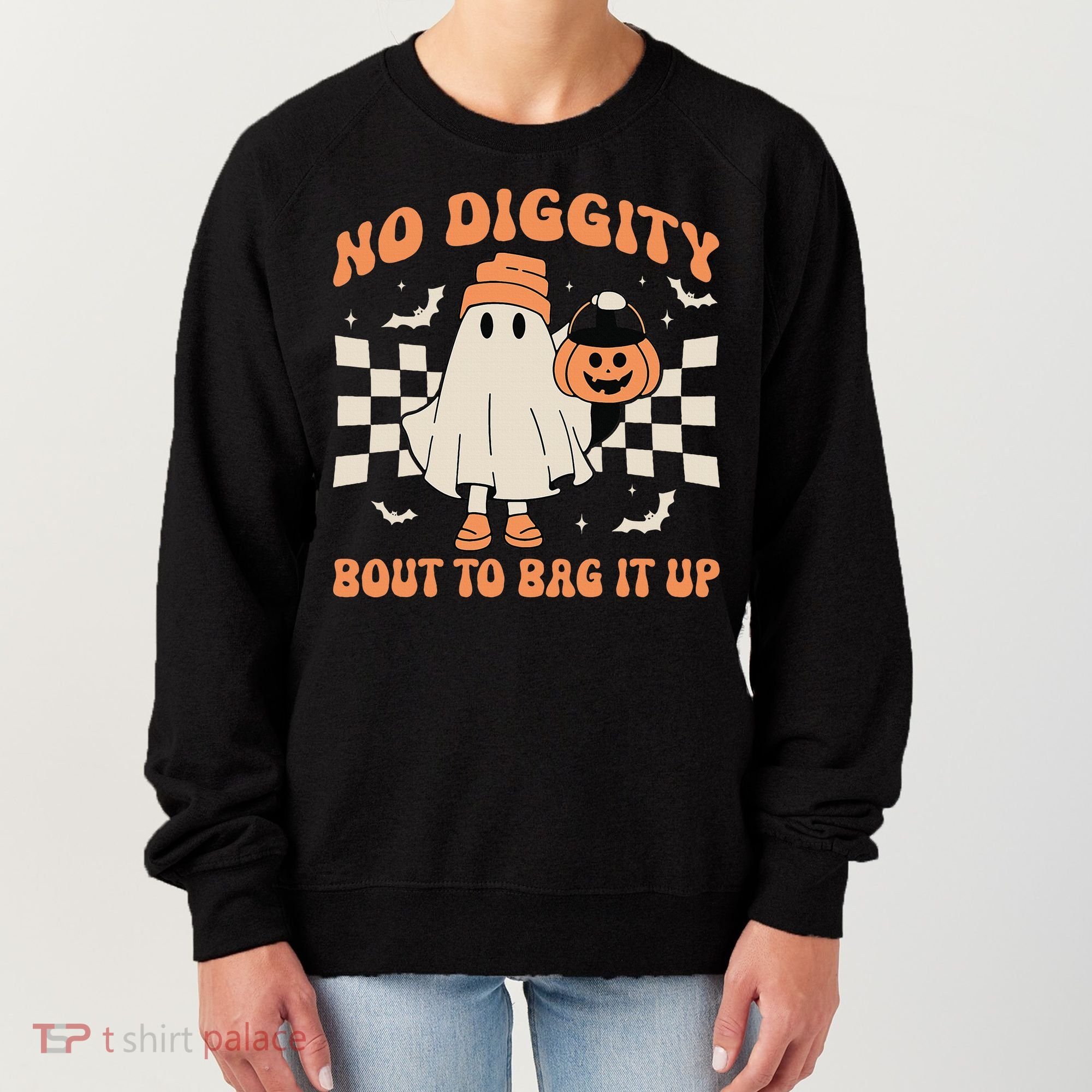 Halloween Ghost No Diggity Bout To Bag It Up Women's Sweatshirt