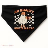 Halloween Ghost No Diggity Bout To Bag It Up USA-Made Doggie Bandana thumb 0