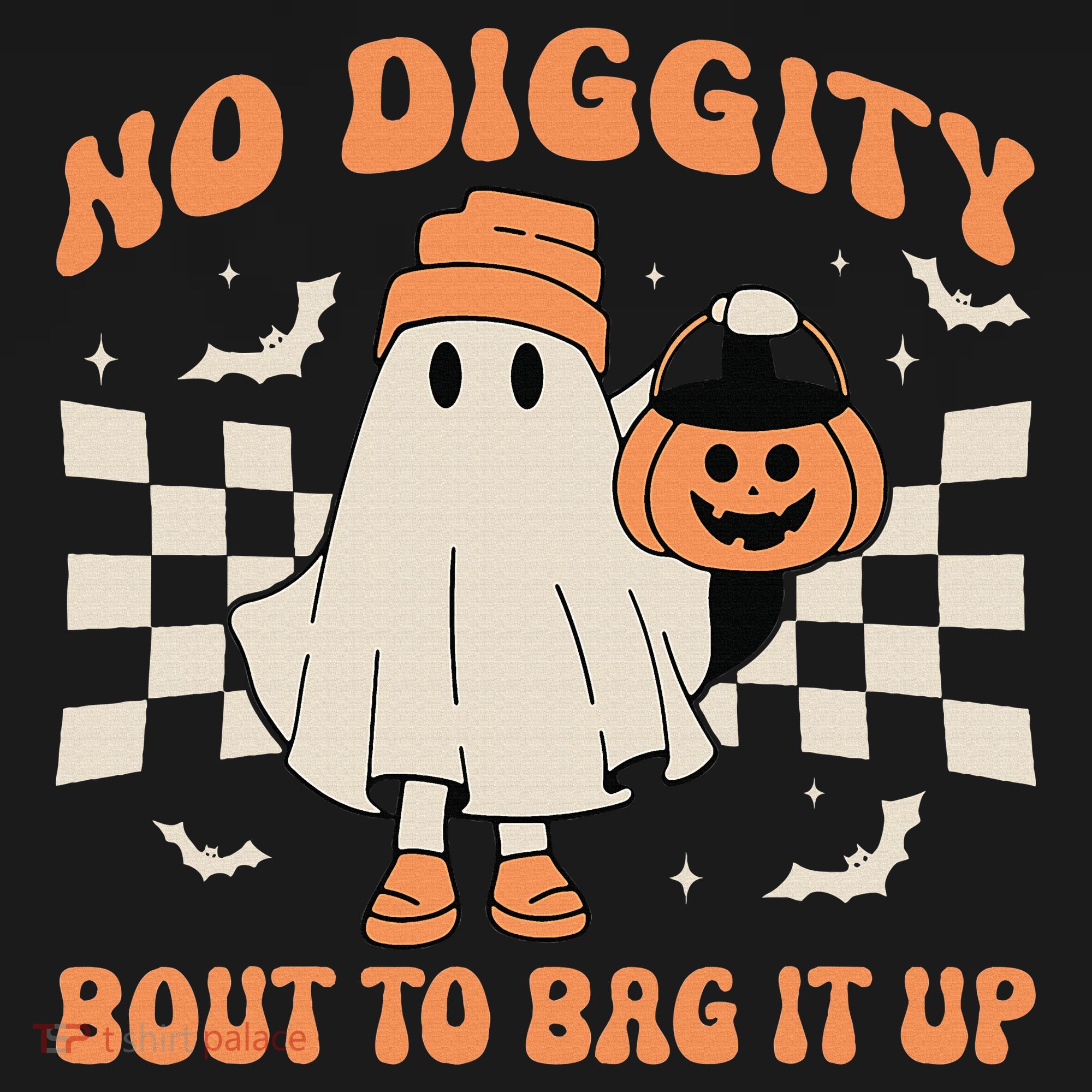 Halloween Ghost No Diggity Bout To Bag It Up Apron