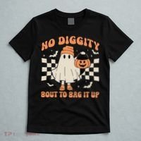 Halloween Ghost No Diggity Bout To Bag It Up T-Shirt thumb 5