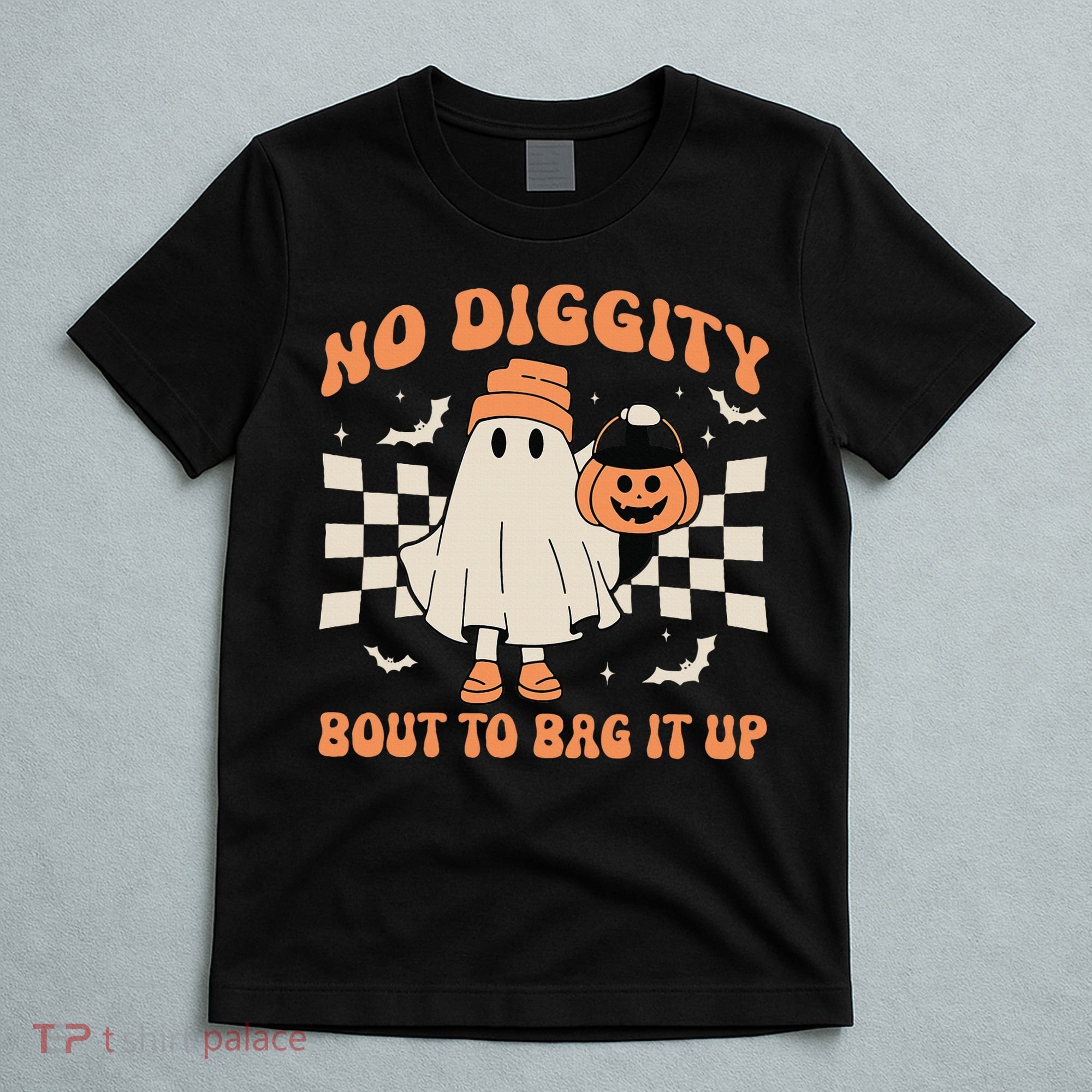 Halloween Ghost No Diggity Bout To Bag It Up T-Shirt