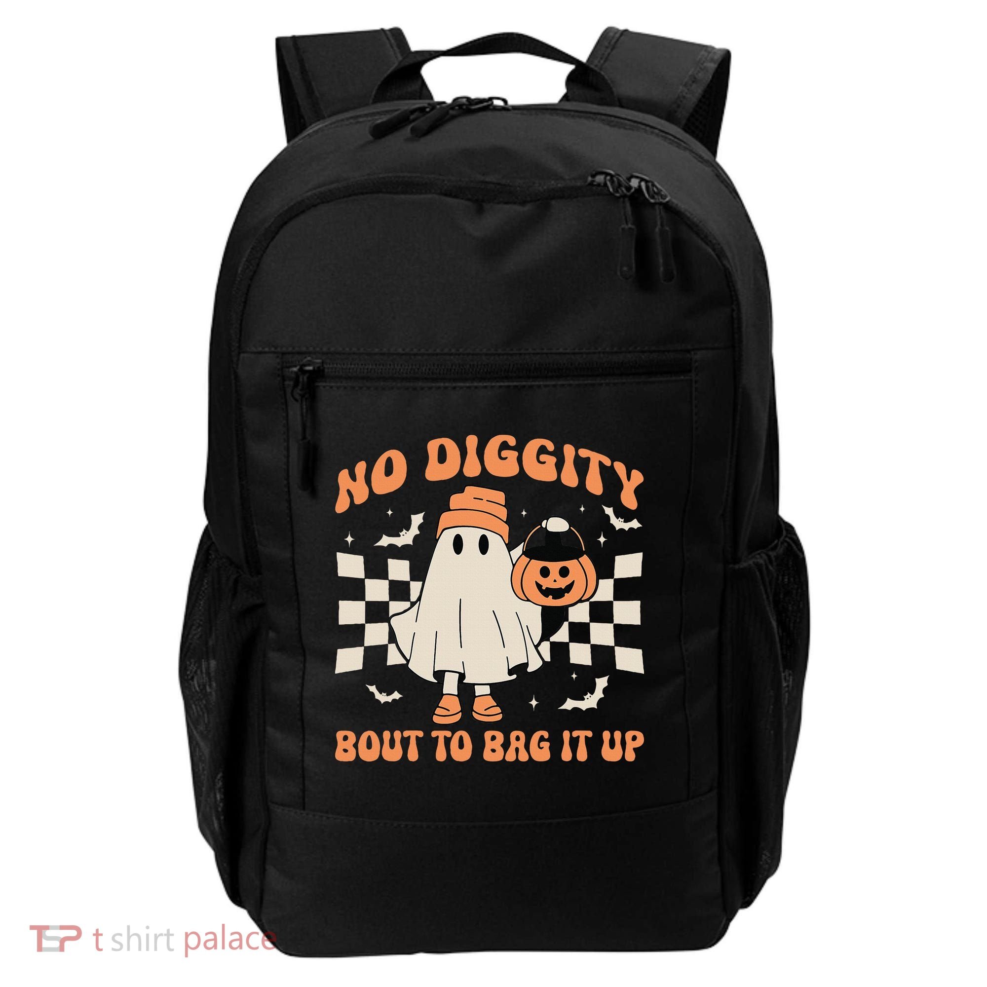 Halloween Ghost No Diggity Bout To Bag It Up Backpack
