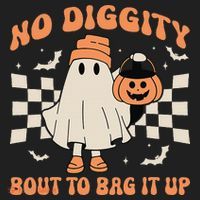 Halloween Ghost No Diggity Bout To Bag It Up Beanie thumb 2