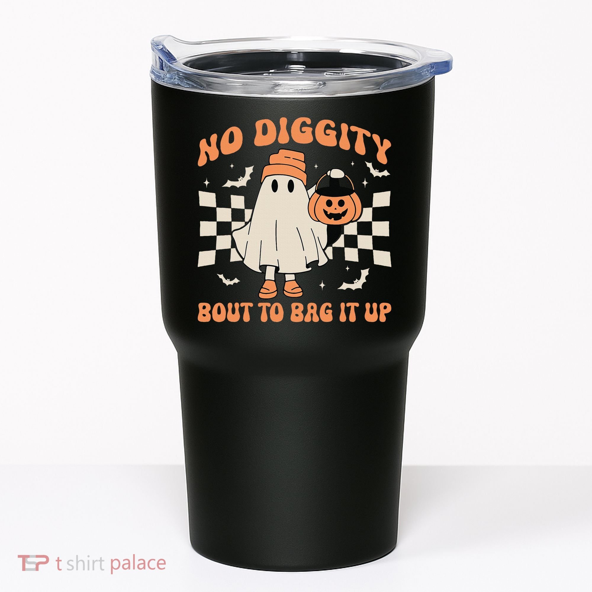 Halloween Ghost No Diggity Bout To Bag It Up Tumbler