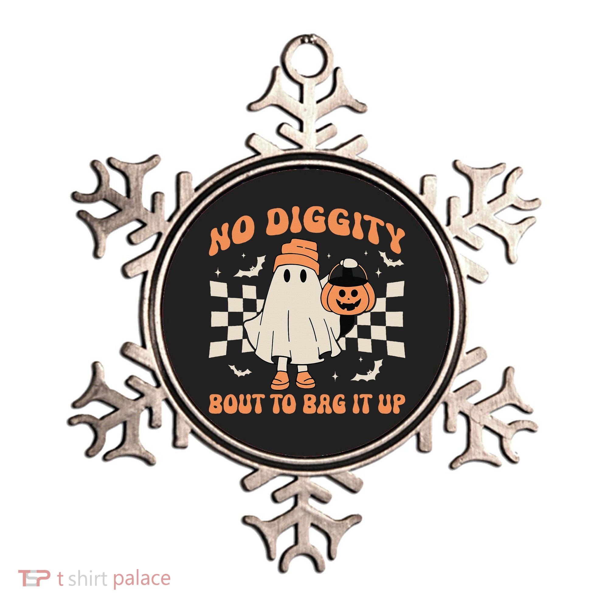 Halloween Ghost No Diggity Bout To Bag It Up Ornament